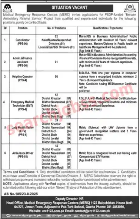 Medical Emergency Response Centers MERC 1122 Jobs 2025