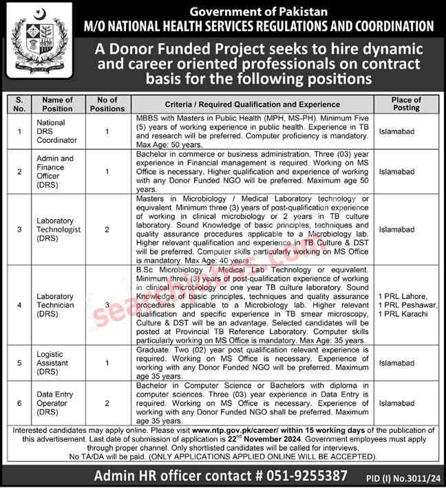 National TB Control Program Jobs 2024