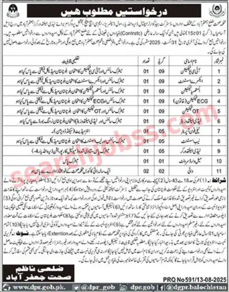 District Headquarter Hospital DHQ Jaffarabad Jobs 2025