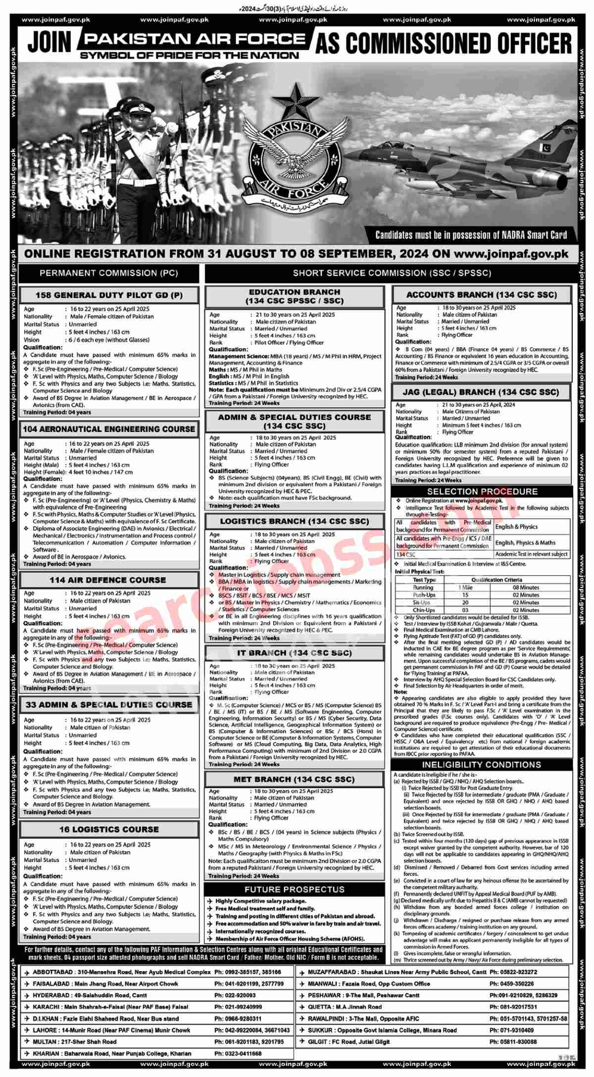 Join PAF as Commissioned Officer September 2024 - PAF Jobs Apply Online