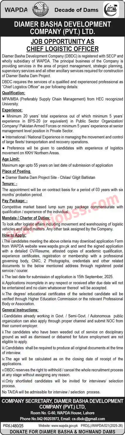 WAPDA Jobs Gilgit Baltistan September 2025 Advertisement