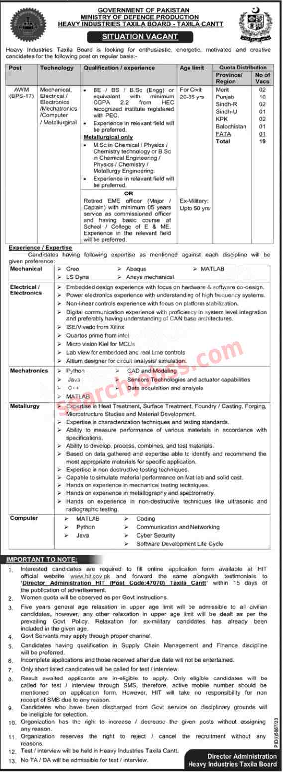 Latest Jobs in Ministry of Defence April 2024 Advertisement