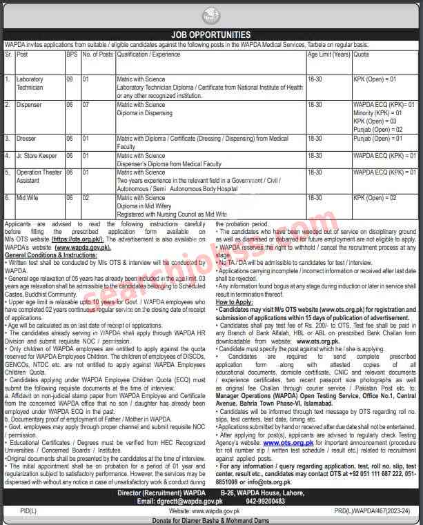 Water and Power Development Authority Jobs 2024 - Wapda Jobs