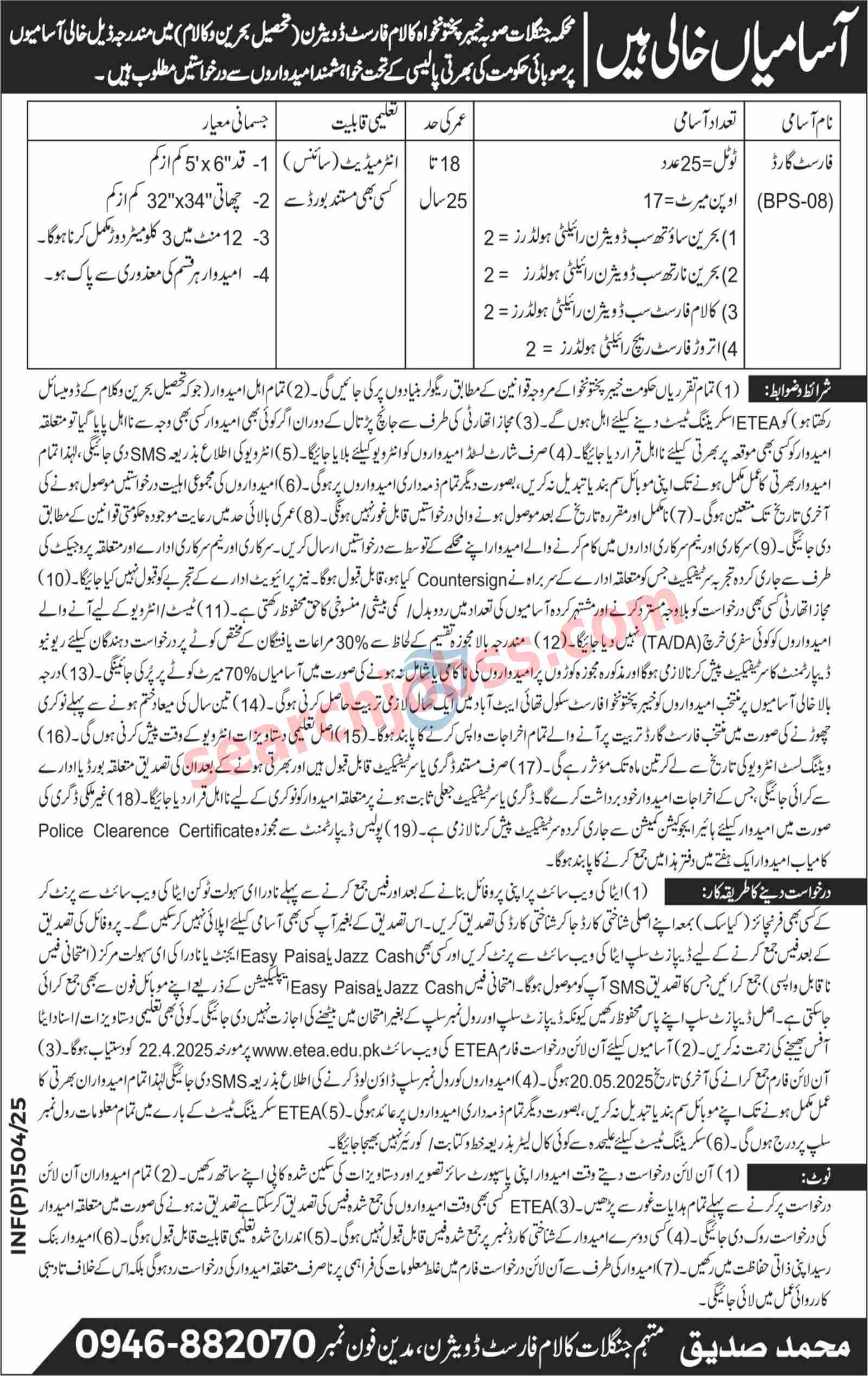 Forest Department Kalam Jobs in KPK April 2025