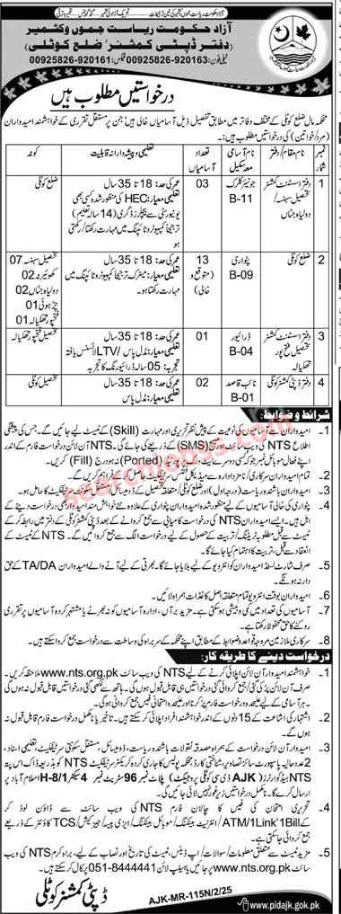 Deputy Commissioner Office Jobs March 2025