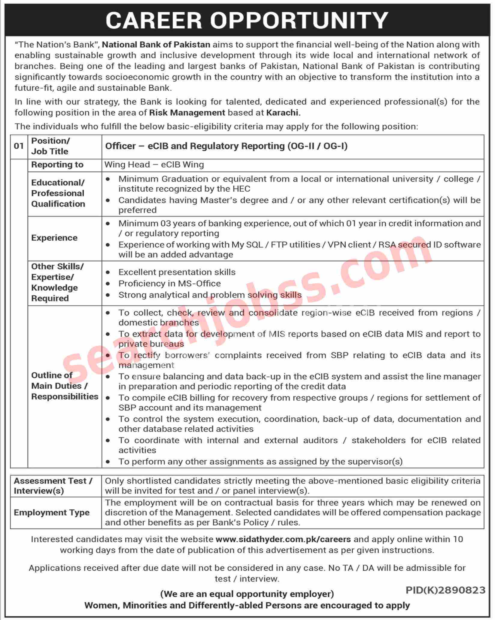 Latest National Bank Of Pakistan April Jobs 2024 Online Apply