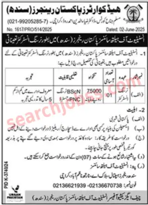 Headquarter Pakistan Rangers Sindh Jobs 2025