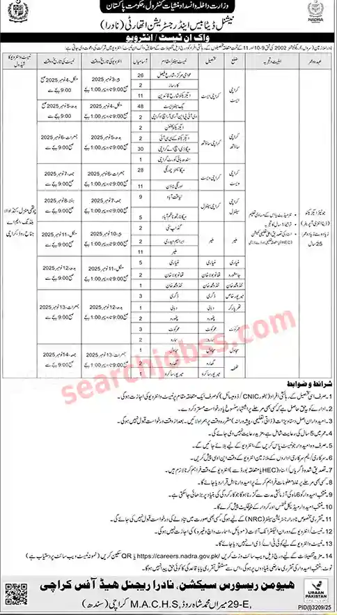 NADRA Jobs 2025 for Junior Executives and Data Entry Operators