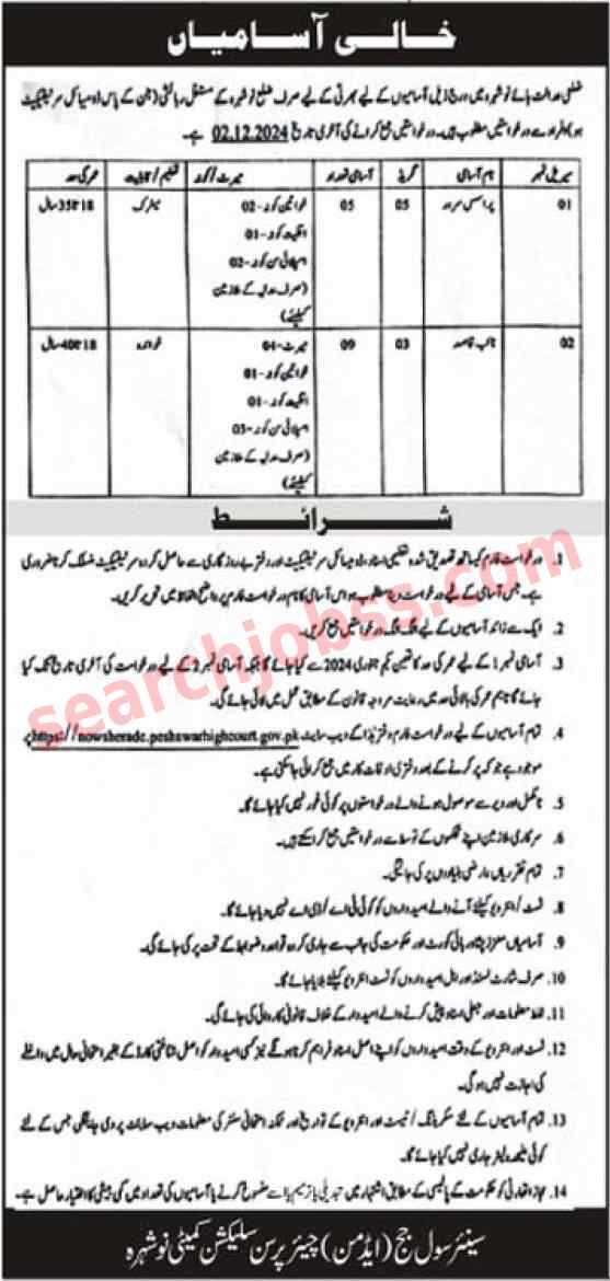 District Court Noshera Jobs 2024 Apply Now