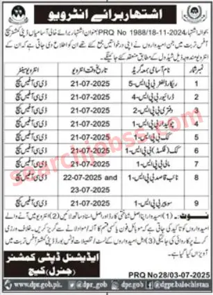 Deputy Commissioner Office Jobs July 2025