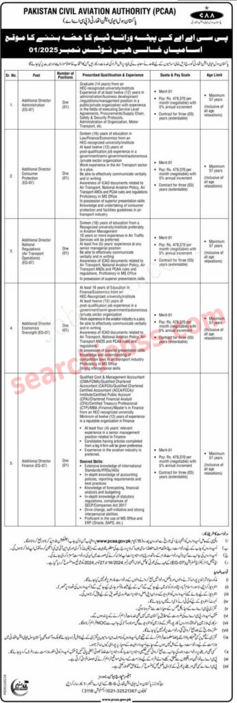 Pakistan Civil Aviation Authority Jobs January 2025