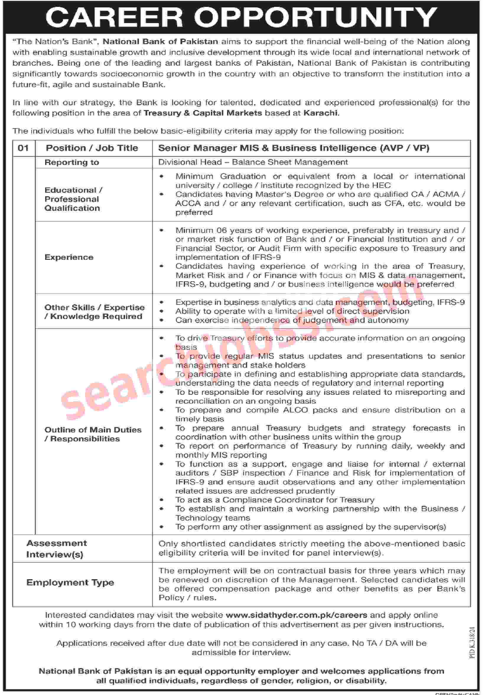 Latest National Bank of Pakistan Jobs in Karachi August 2024 Apply Online