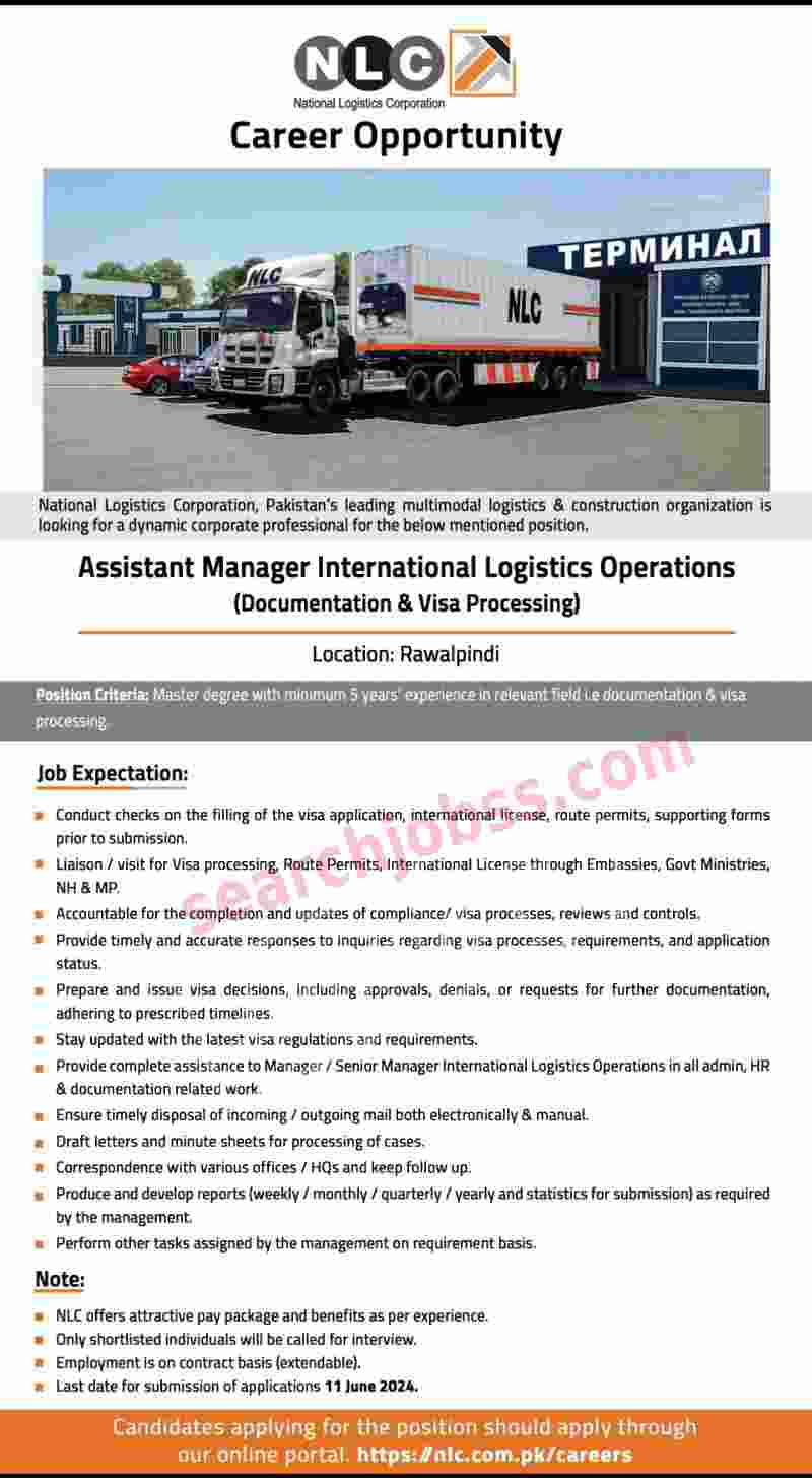 National Logistics Cell NLC Jobs June 2024 Advertisement