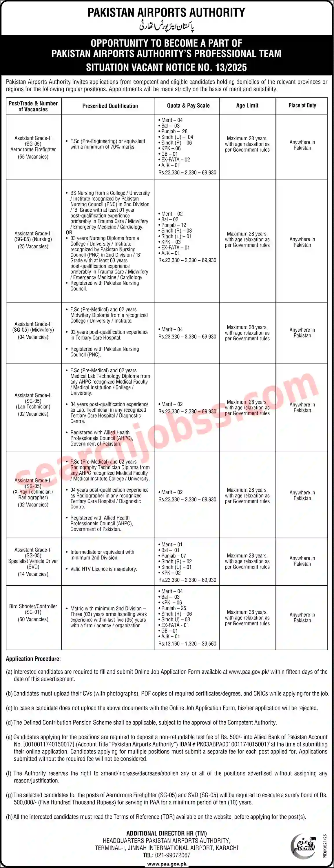 Pakistan Airports Authority Jobs Karachi September 2025