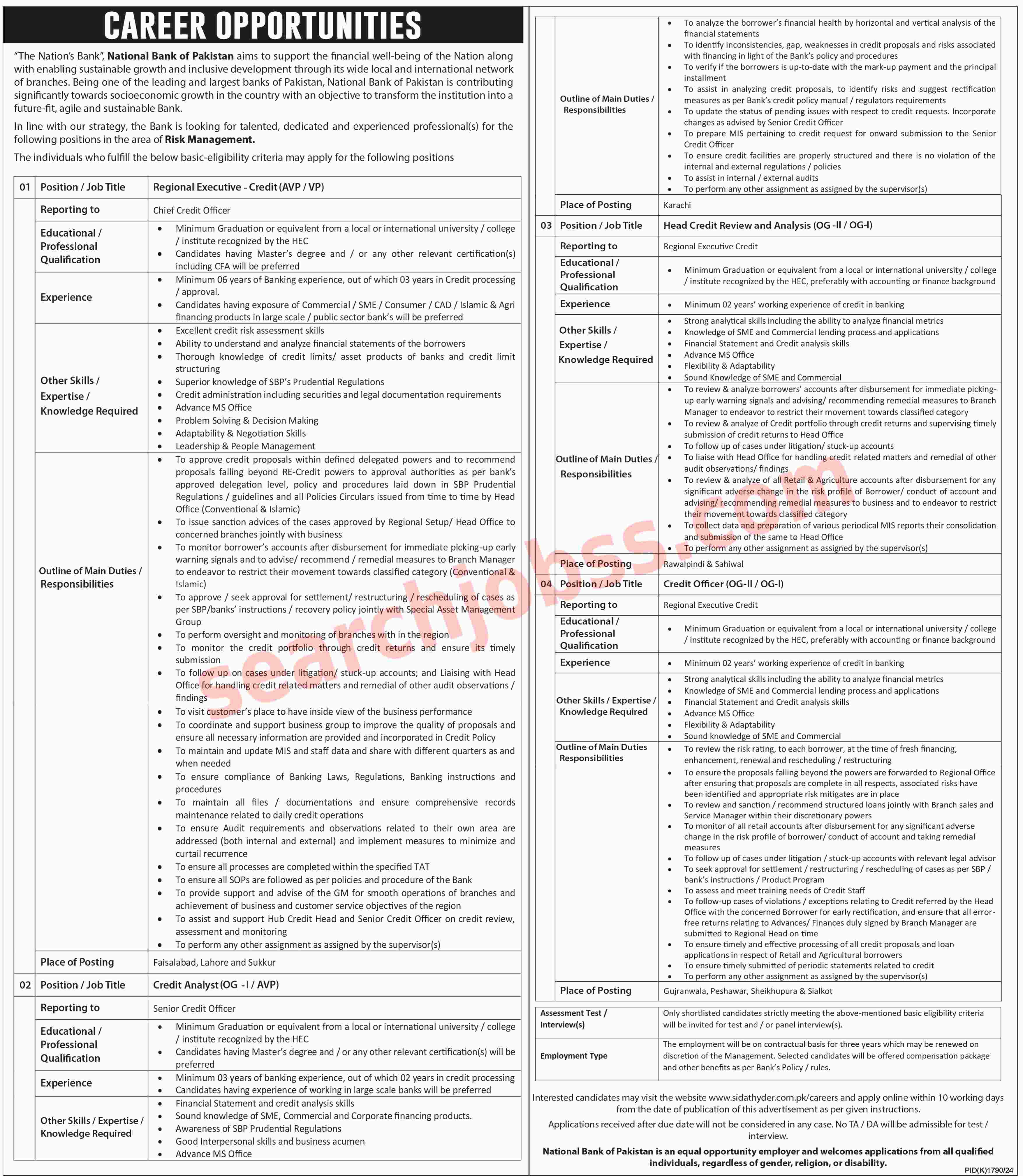 NBP Jobs December 2024 - National Bank of Pakistan