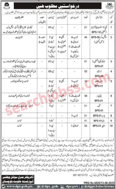 Population Welfare Department Jobs June 2025
