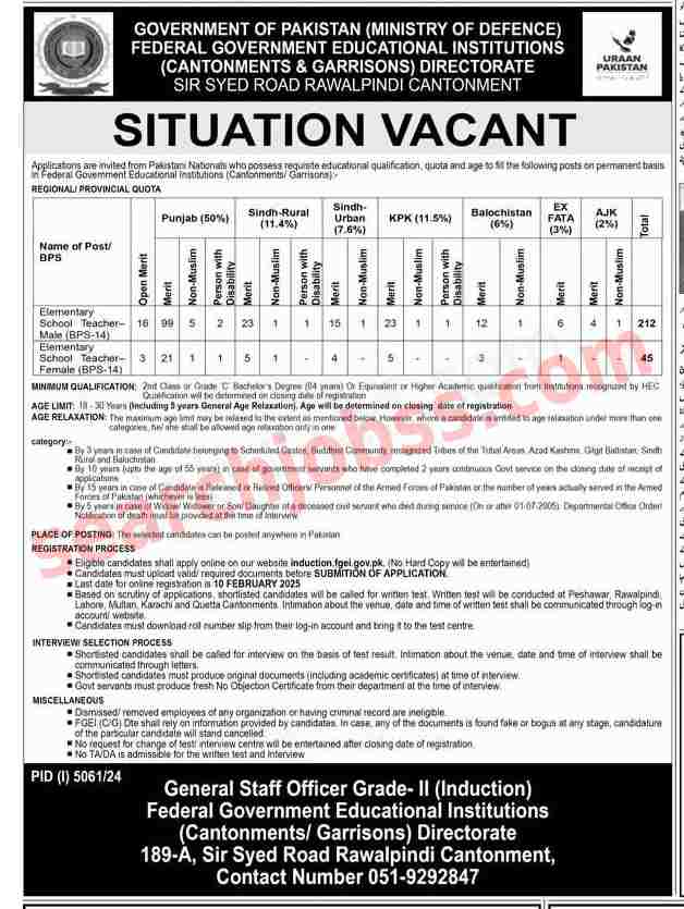 Ministry of Defence Jobs in Pakistan February 2025