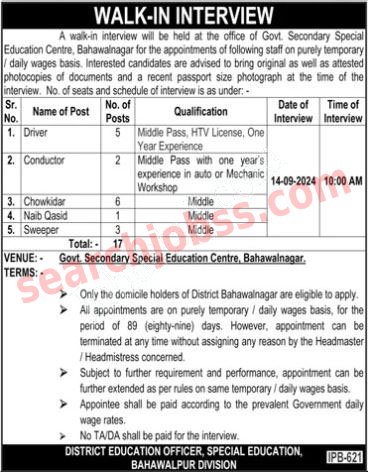 District Education Authority Jobs in Bahawalpur August 2024 Advertisement