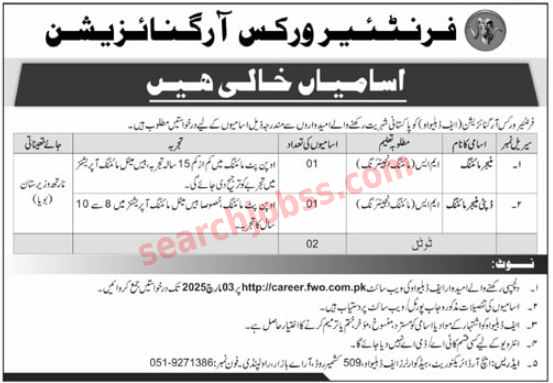 Frontier Works Organization FWO Jobs 2025