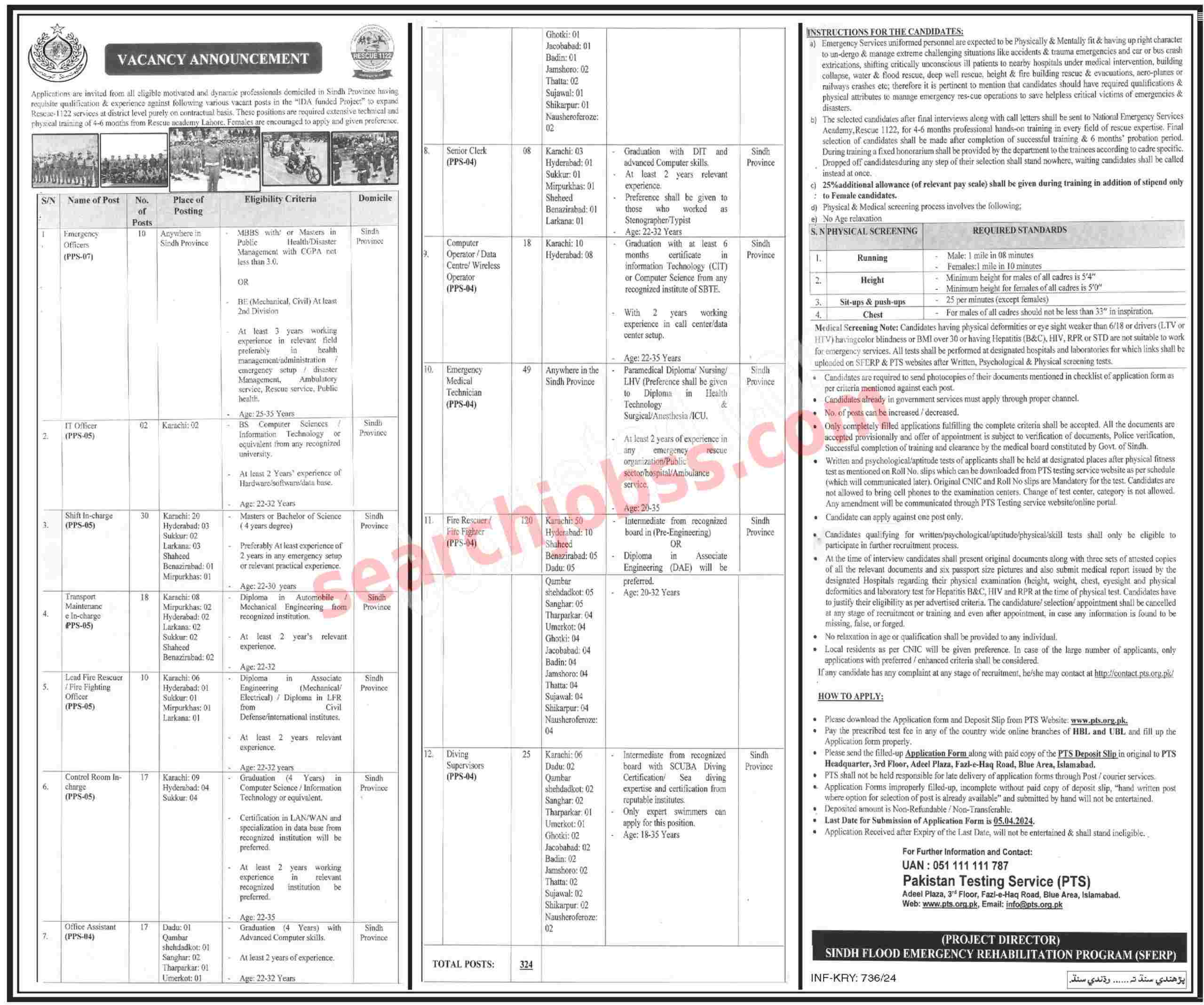 Rescue 1122 Jobs in Sindh 2024 Advertisement Apply Online