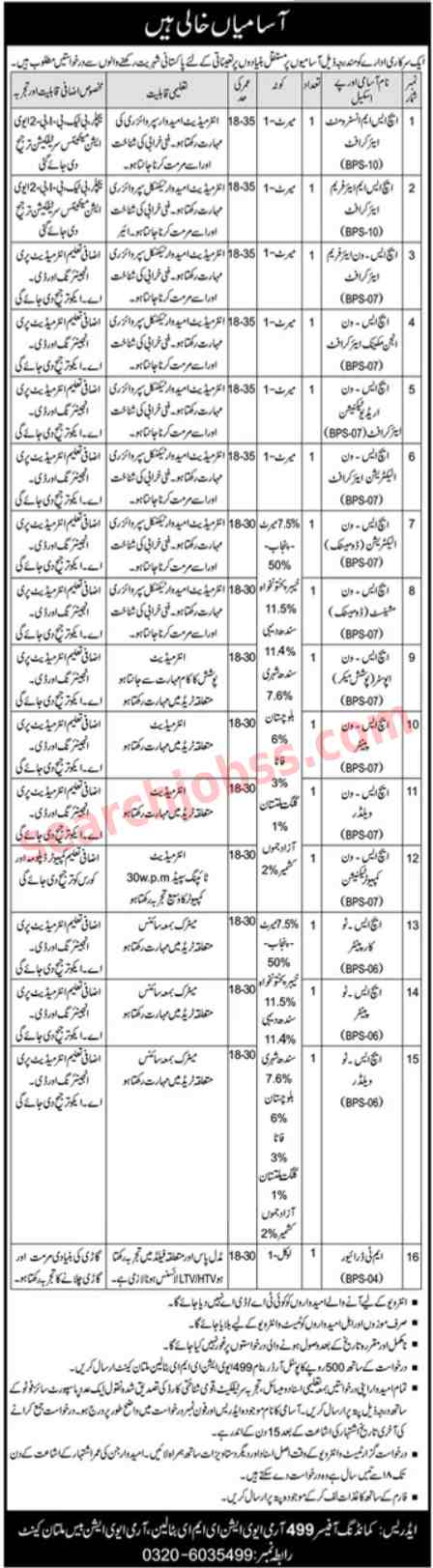 Pak Army Civilian 499 EME Avialian Battalian Jobs 2025